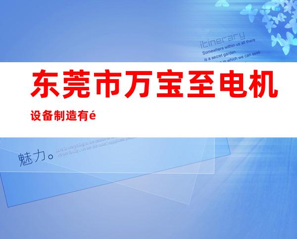 东莞市万宝至电机设备制造有限公司